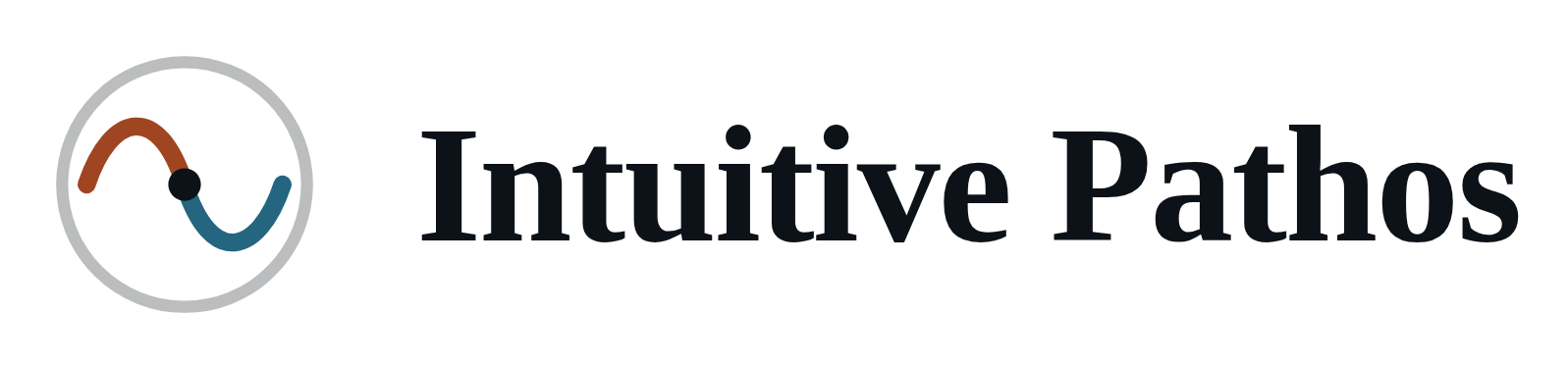 Intuitive Pathos logo: the two-arc mark beside the name, dark on light