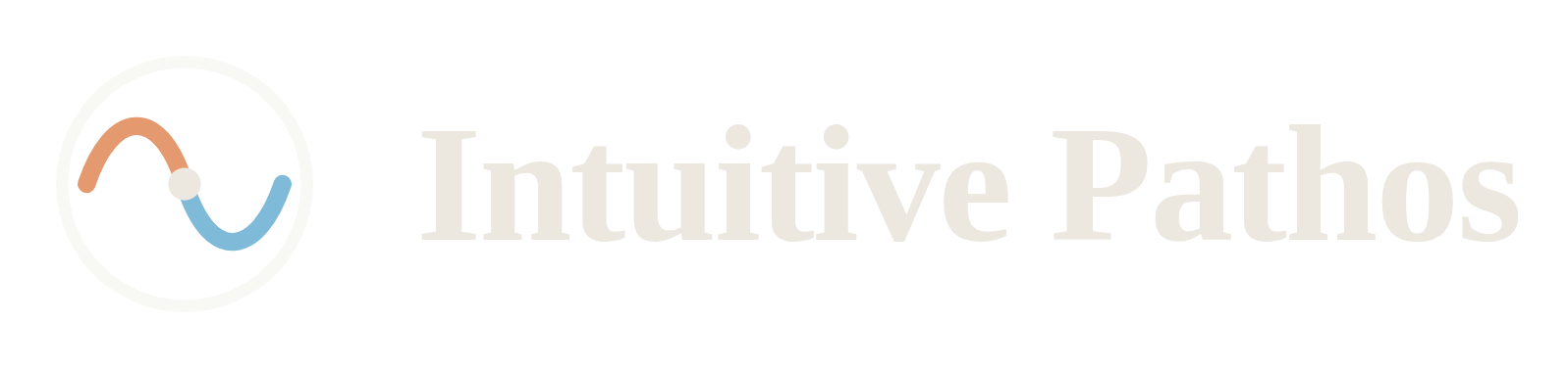 Intuitive Pathos logo: the two-arc mark beside the name, light on dark